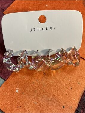 Iridescent Clear Hoop Earrings